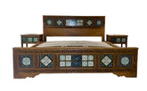 AKBARI BED WITH 2x SIDE TABLES (TURQOISE)